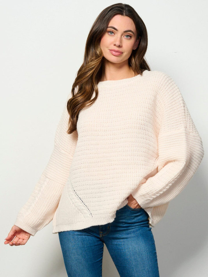 WOMEN'S LONG SLEEVE PULLOVER KNIT SWEATER