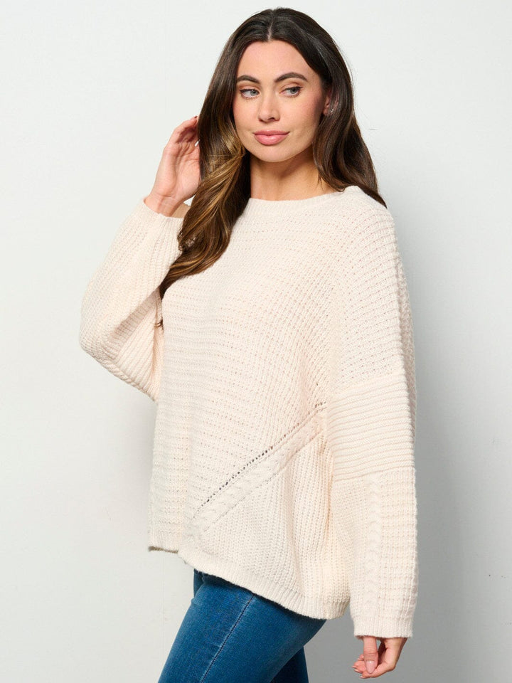 WOMEN'S LONG SLEEVE PULLOVER KNIT SWEATER