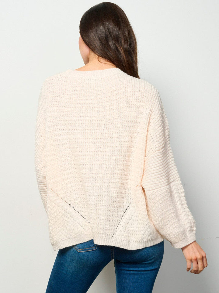 WOMEN'S LONG SLEEVE PULLOVER KNIT SWEATER