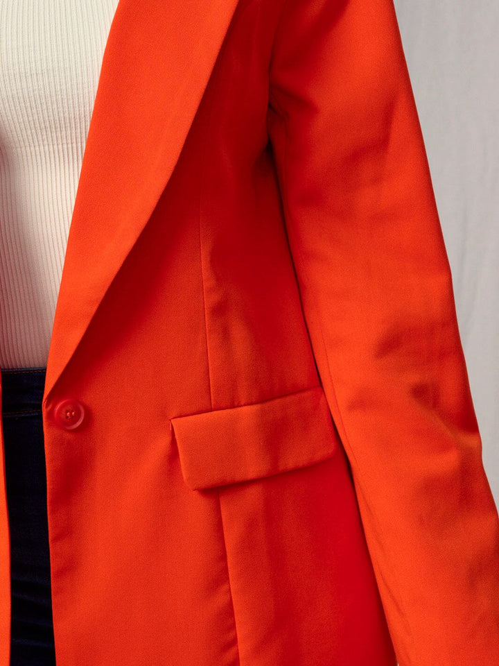 WOMEN'S LONG SLEEVE BUTTON CLOSURE BLAZER