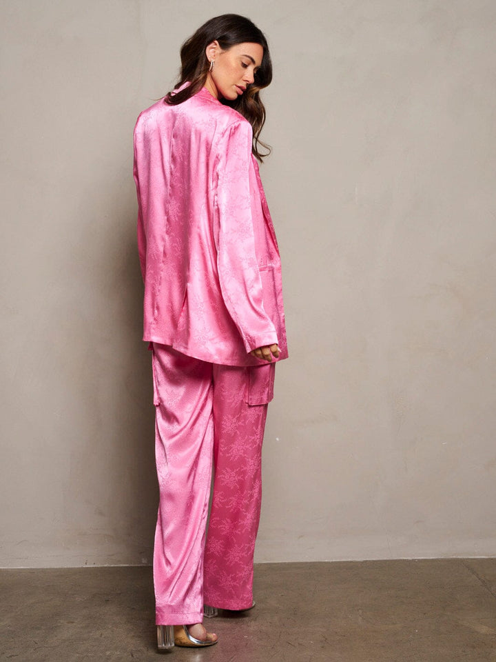 WOMEN'S SLEEVELESS CROP TOP & WIDE LEG PANTS JACQUARD 2PC. SET