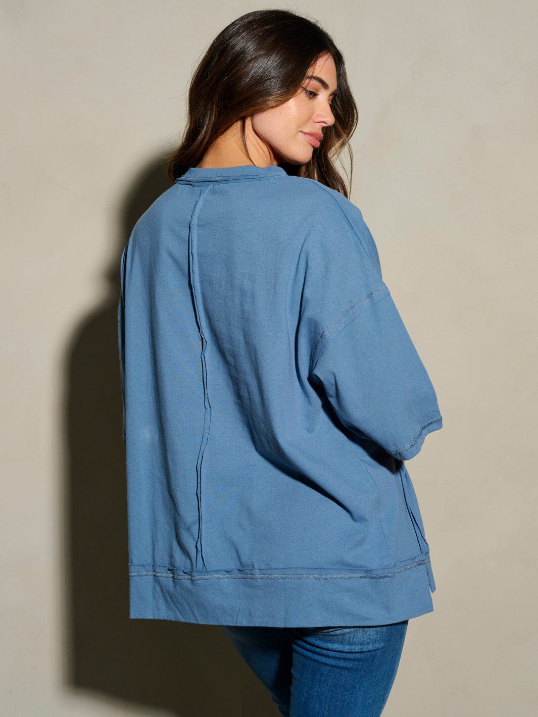 WOMEN'S SHORT SLEEVE SEQUINS LADY LIBERTY PATRIOTIC TUNIC BLOUSE TOP