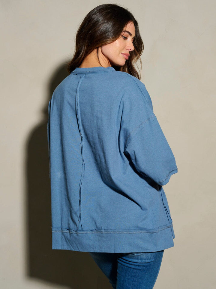 WOMEN'S SHORT SLEEVE SEQUINS LADY LIBERTY PATRIOTIC TUNIC BLOUSE TOP