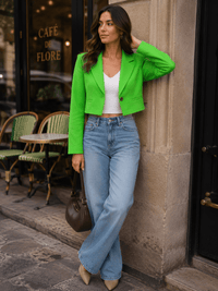 WOMEN'S LONG SLEEVE BUTTON CLOSURE BLAZER