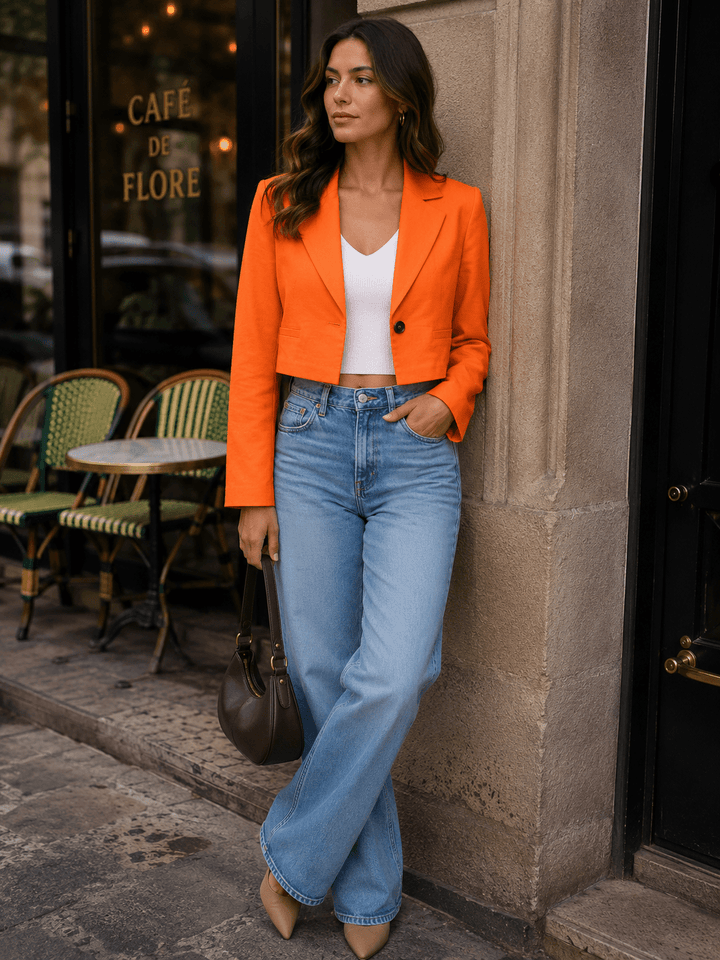 WOMEN'S LONG SLEEVE BUTTON CLOSURE BLAZER