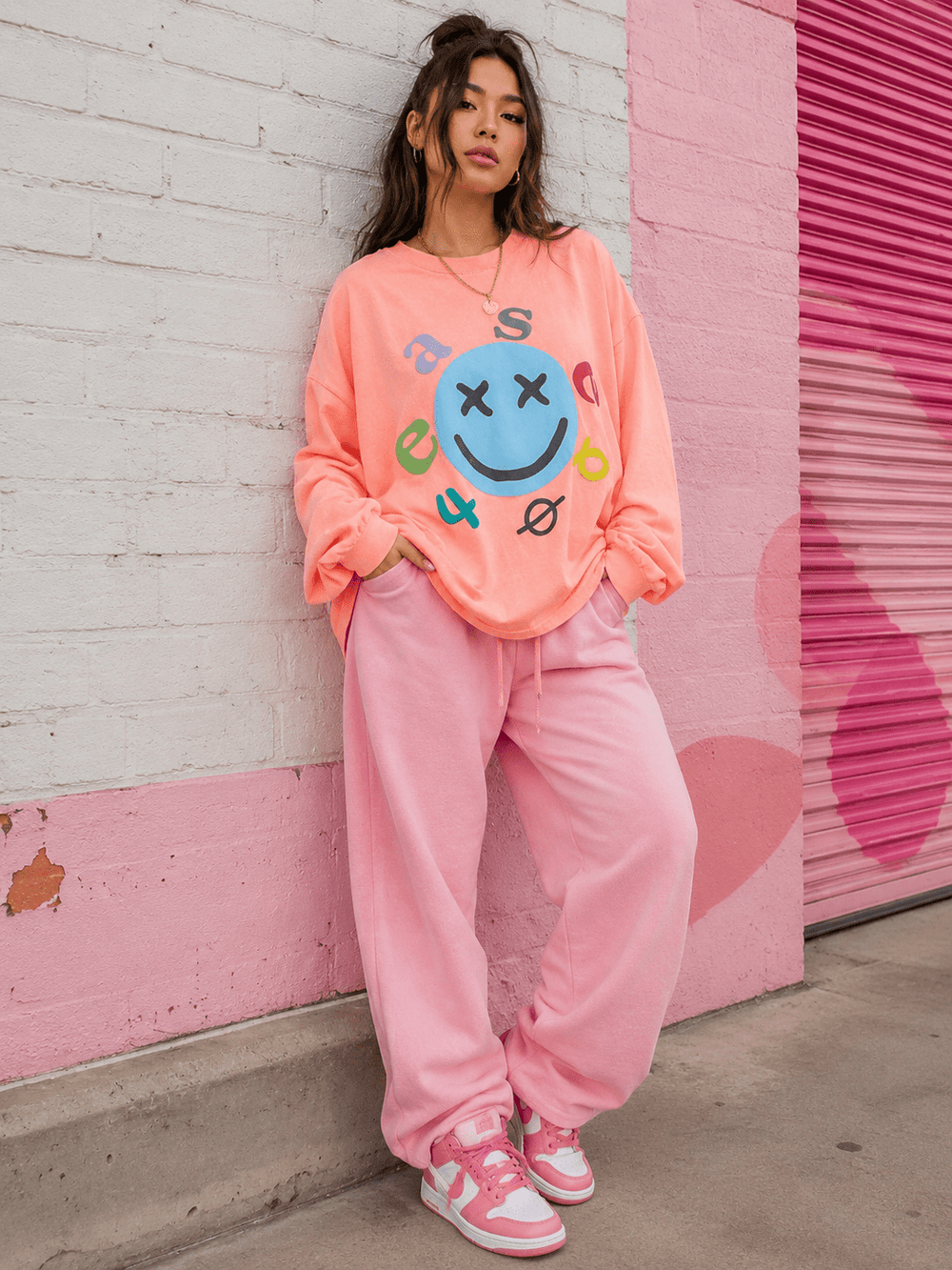 WOMEN'S LONG SLEEVE GRAPHIC OVERSIZED TOP