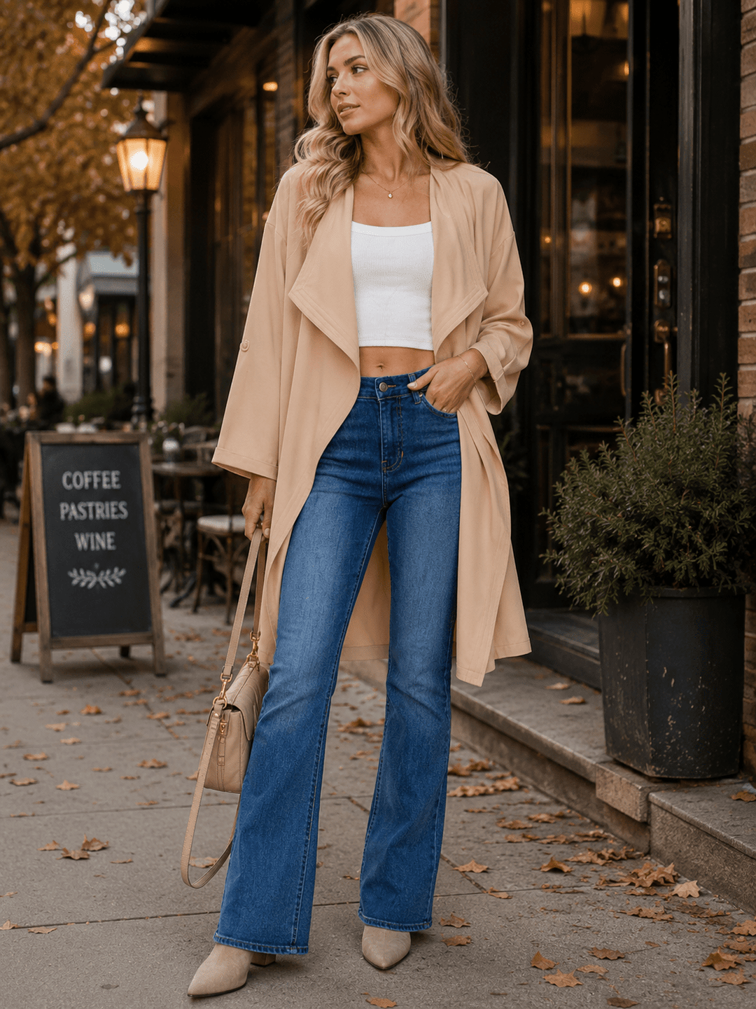WOMEN'S LONG SLEEVE OPEN FRONT CARDIGAN