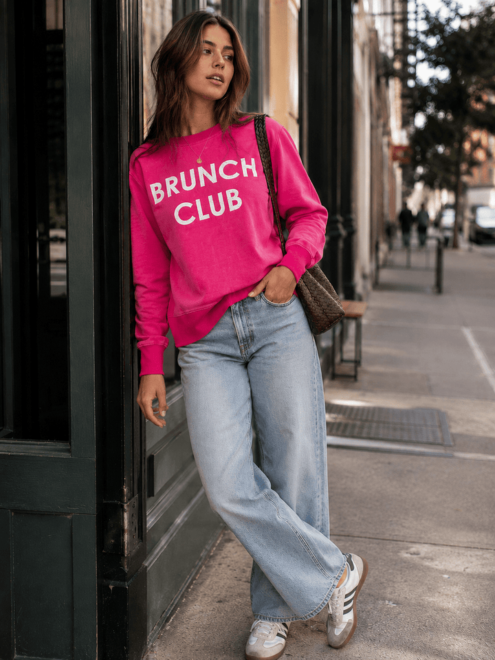 WOMEN'S LONG SLEEVE BRUNCH CLUB PULLOVER SWEATER