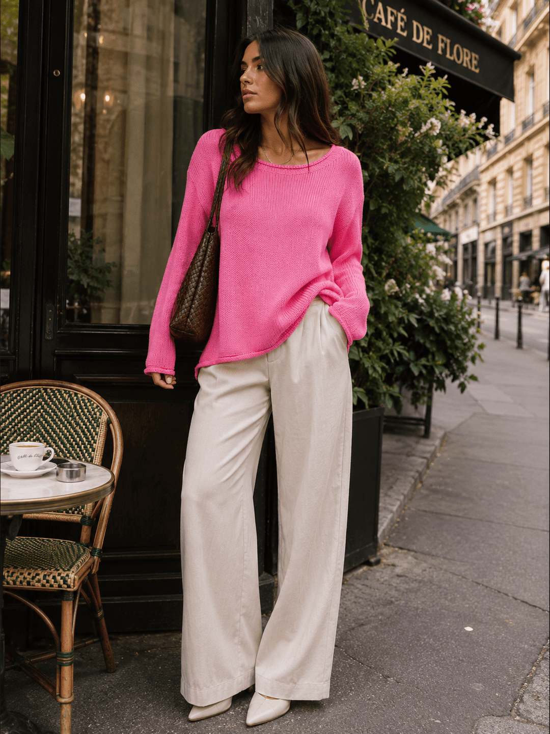 WOMEN'S LONG SLEEVE HIGH LOW KNIT PULLOVER SWEATER