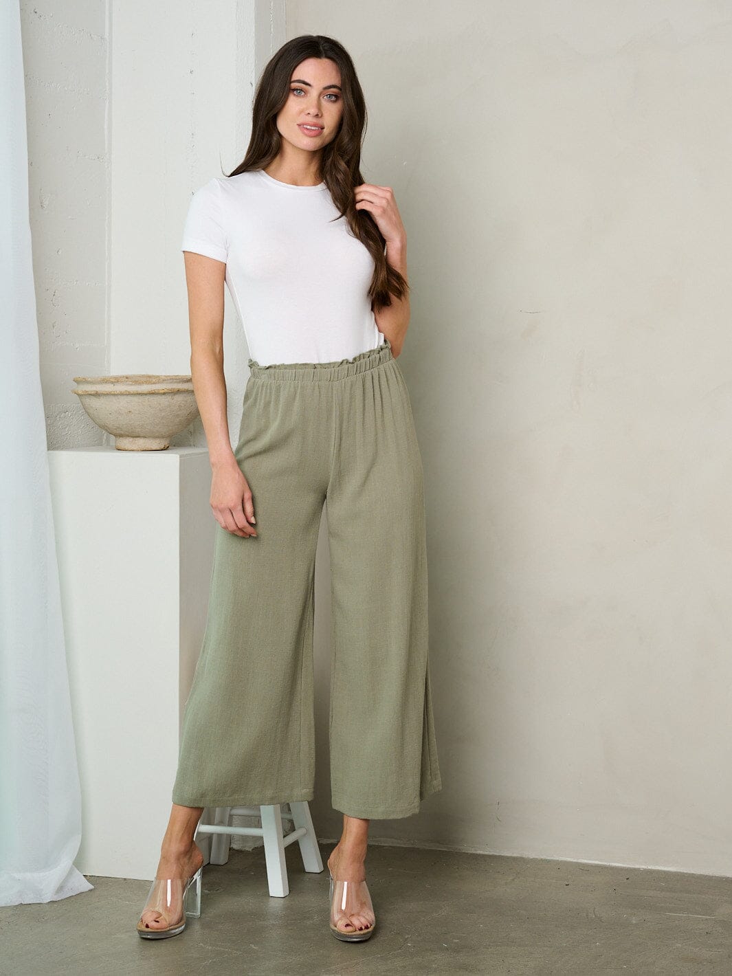 WOMEN'S WIDE LEG CAPRI PANTS