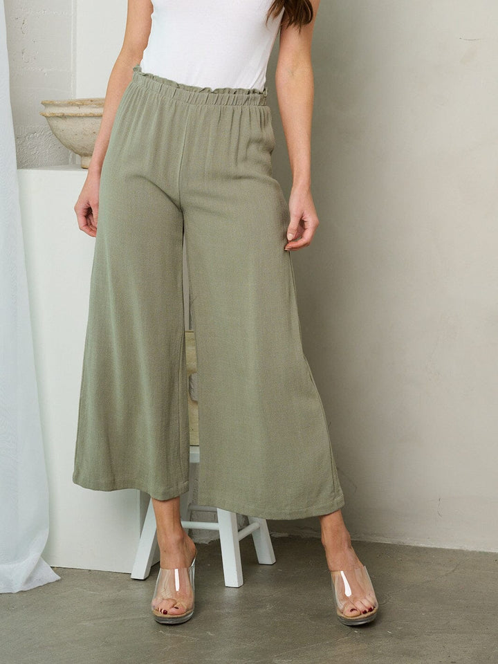 WOMEN'S WIDE LEG CAPRI PANTS