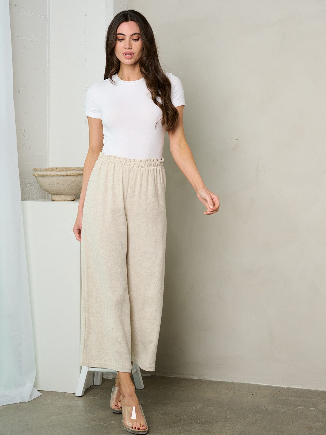 WOMEN'S WIDE LEG CAPRI PANTS