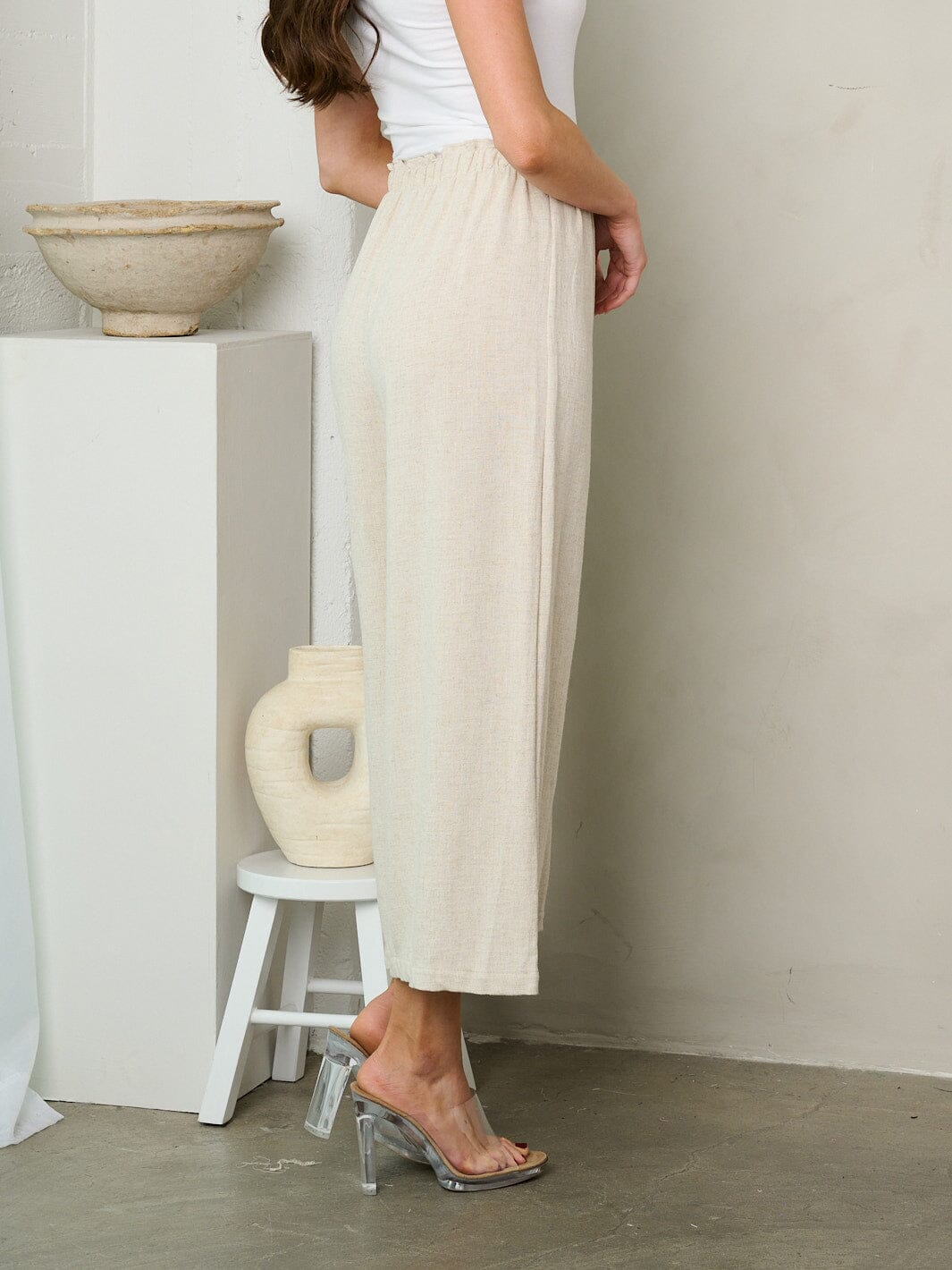 WOMEN'S WIDE LEG CAPRI PANTS