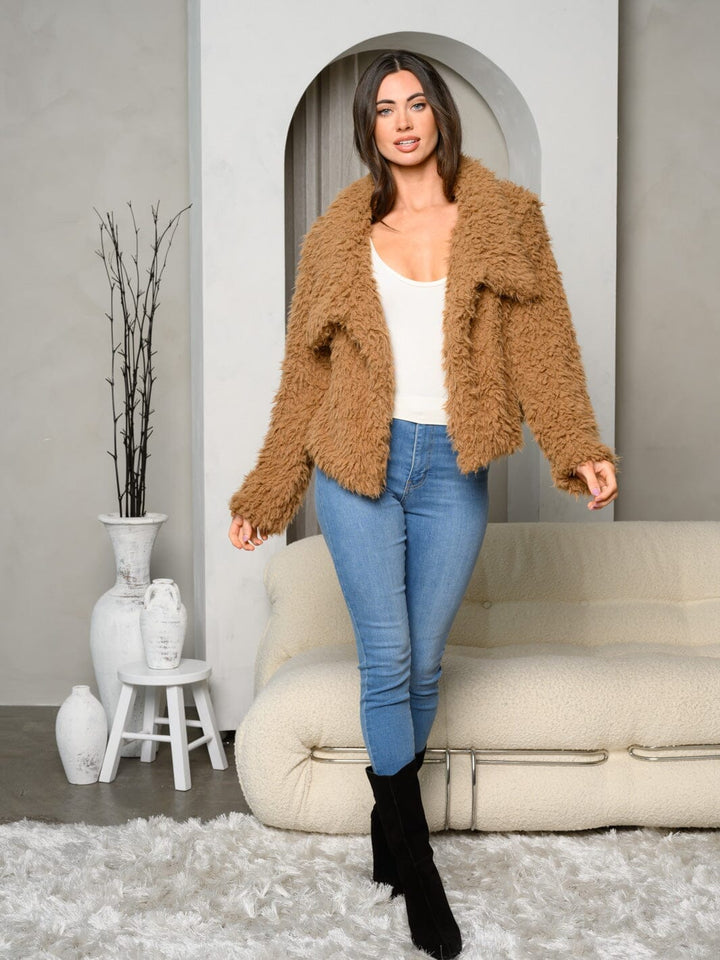 WOMEN'S LONG SLEEVE FRONT OPEN COLLAR JACKET