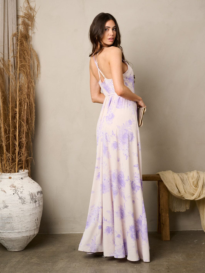 WOMEN'S SLEEVELESS SELF TIE WRAP MAXI DRESS