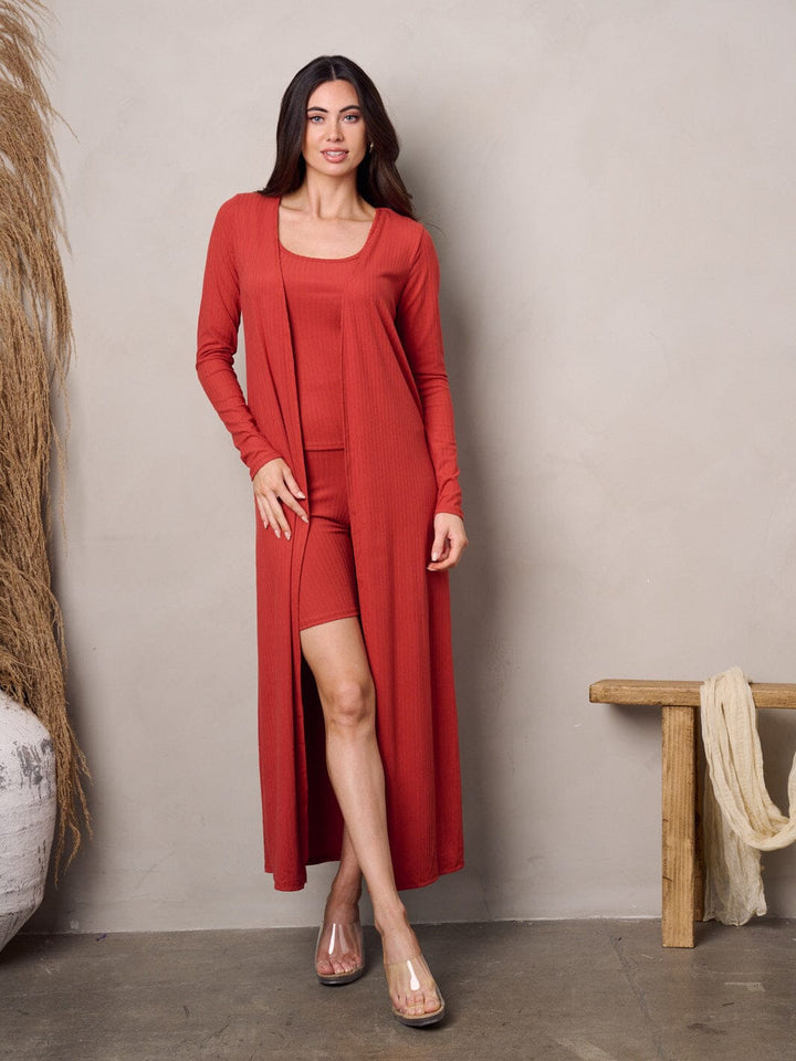 WOMEN'S TANK TOP WITH CARDIGAN & SHORTS 3PC. SET