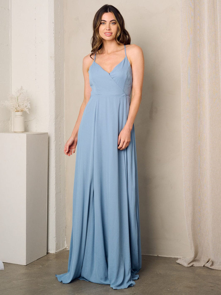 WOMEN'S SLEEVELESS SURPLICE SELF TIE MAXI DRESS