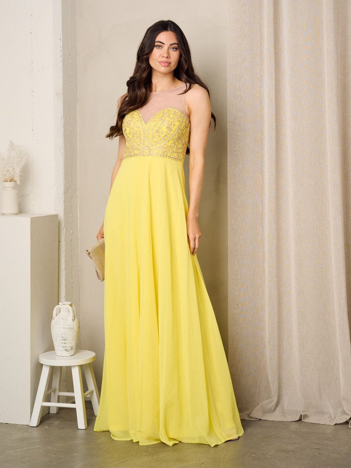 WOMEN'S SLEEVELESS LACE EMBROIDERY MAXI GOWN DRESS