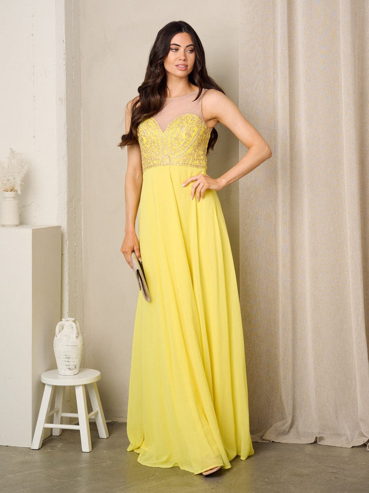 WOMEN'S SLEEVELESS LACE EMBROIDERY MAXI GOWN DRESS
