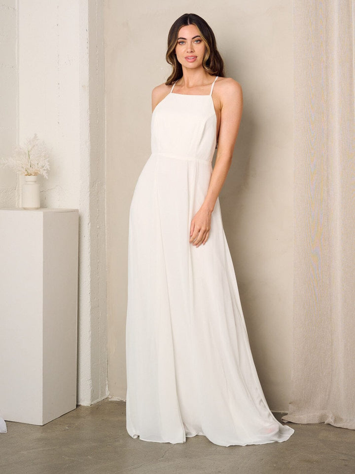 WOMEN'S SLEEVELESS OPEN BACK MAXI DRESS