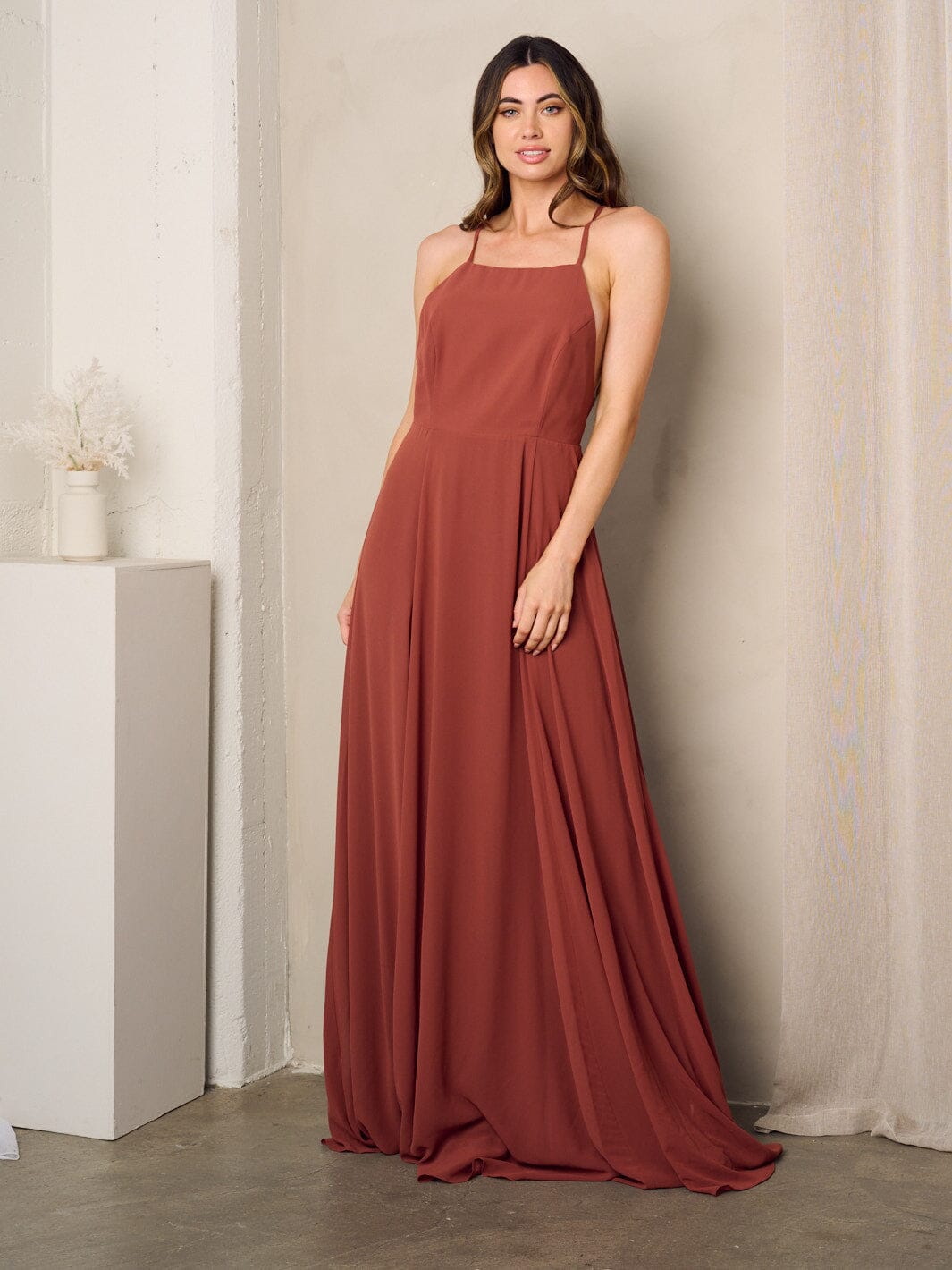 WOMEN'S SLEEVELESS OPEN BACK MAXI DRESS