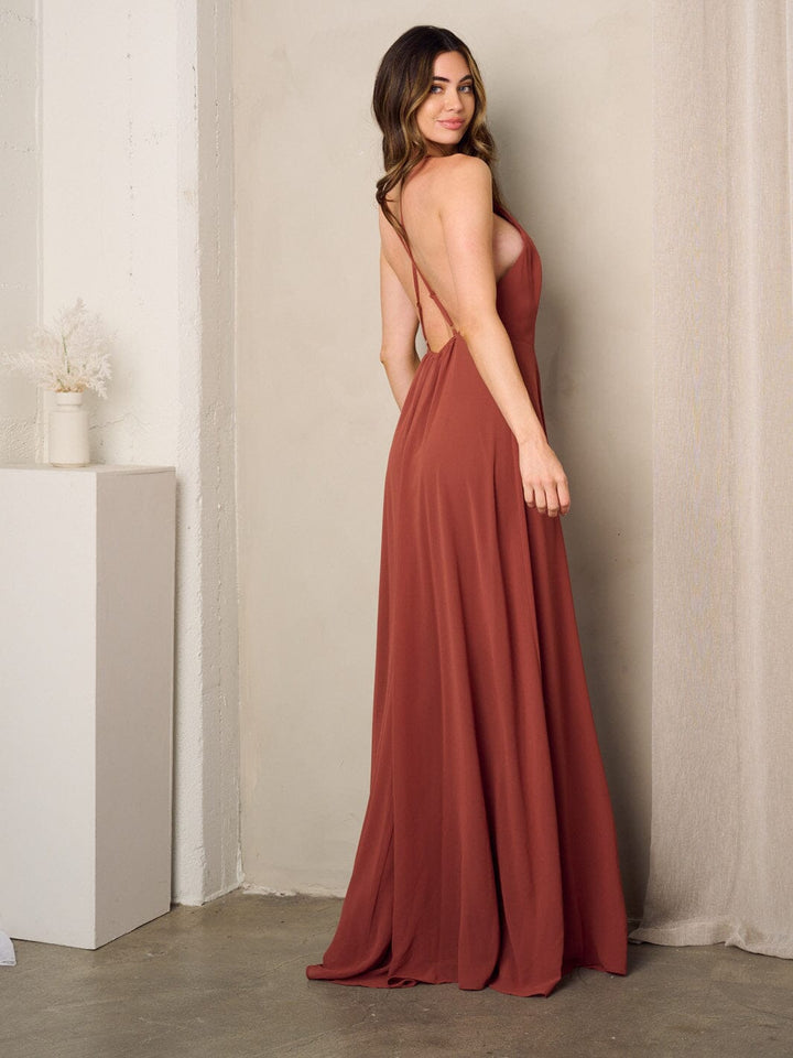 WOMEN'S SLEEVELESS OPEN BACK MAXI DRESS
