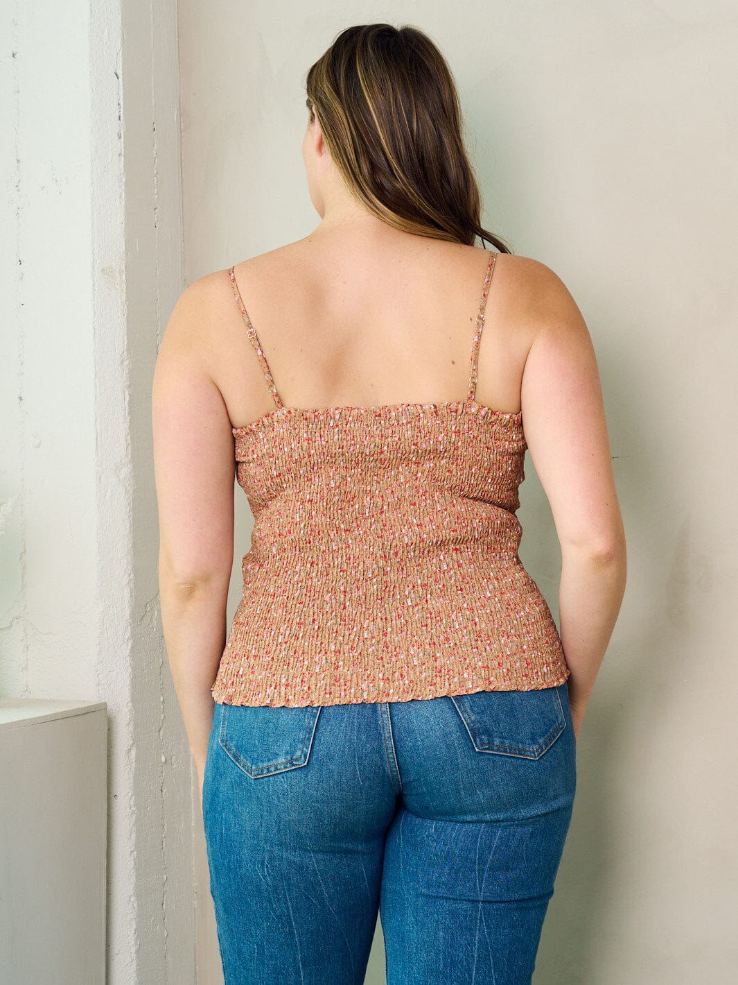 PLUS SIZE SLEEVELESS FLORAL TANK TOP