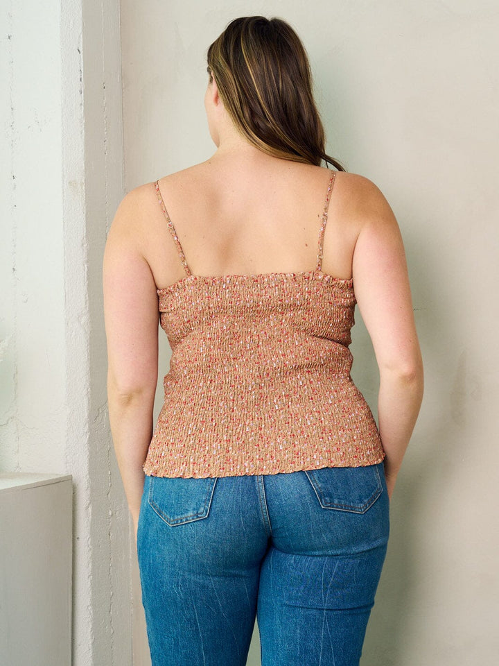 PLUS SIZE SLEEVELESS FLORAL TANK TOP