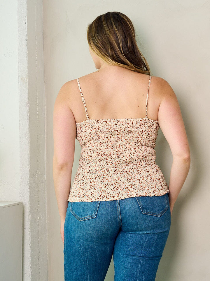 PLUS SIZE SLEEVELESS FLORAL TANK TOP