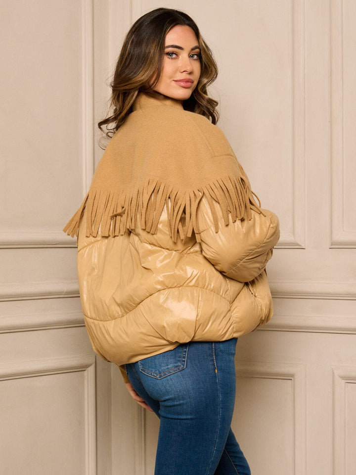 WOMEN'S LONG SLEEVE BUTTON UP PUFFER JACKET