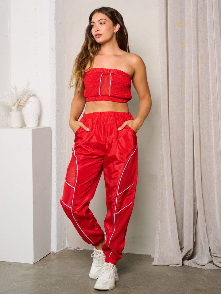 WOMEN'S SLEEVELESS CROP TOP & JOGGER PANTS 2PC. SET