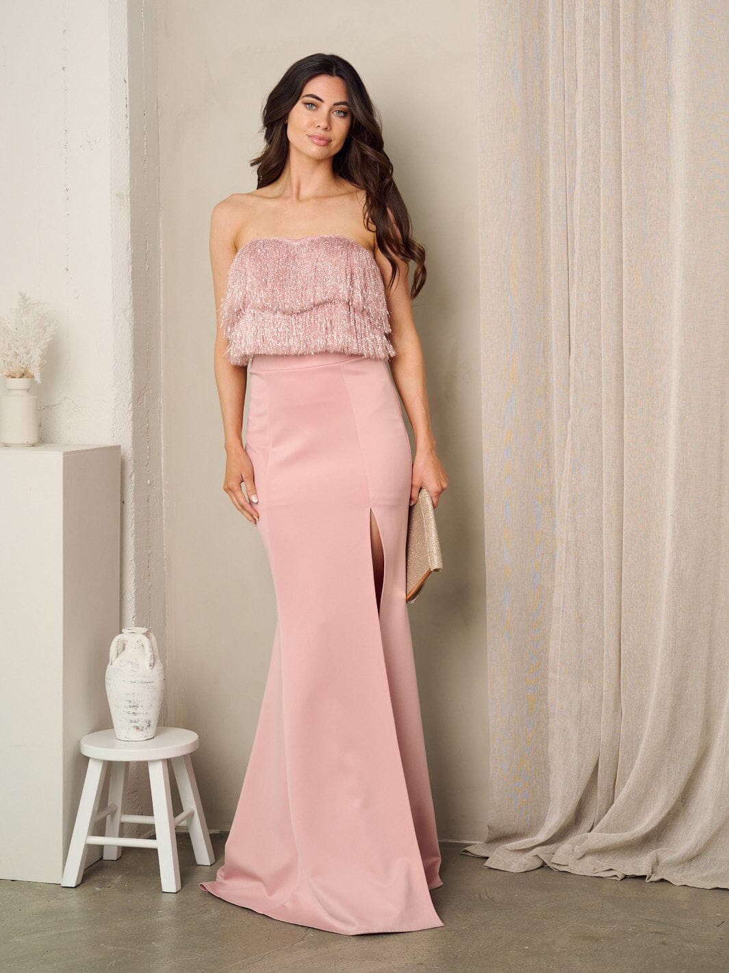 WOMEN'S SLEEVELESS CROP TOP & MAXI SKIRT 2PC. SET