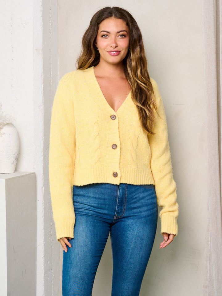 WOMEN'S LONG SLEEVES BUTTON UP KNIT SWEATER