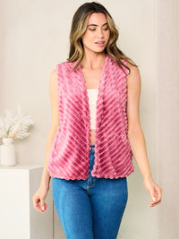 WOMEN'S SLEEVELESS OPEN FRONT VELVET VEST