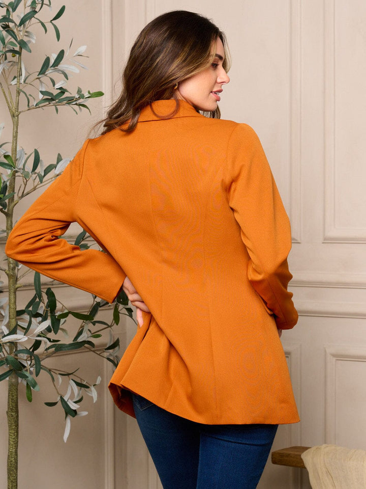 WOMENS LONG SLEEVE BUTTON CLOSURE POCKETS BLAZER