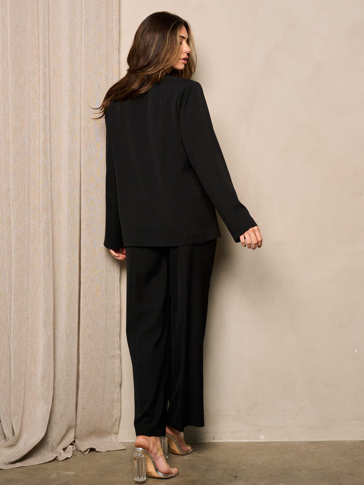 WOMEN'S LONG SLEEVES BLAZER & WIDE LEG PANTS 2PC. SET