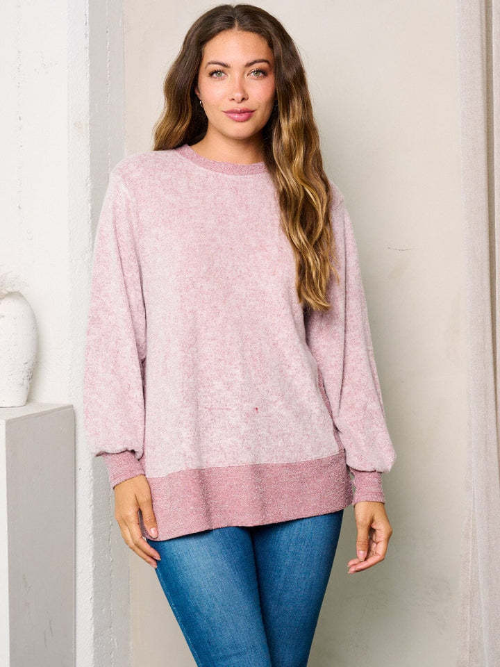 WOMEN'S LONG SLEEVES WASHED TUNIC TOP