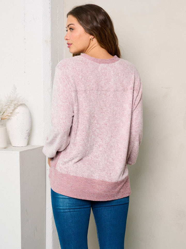 WOMEN'S LONG SLEEVES WASHED TUNIC TOP