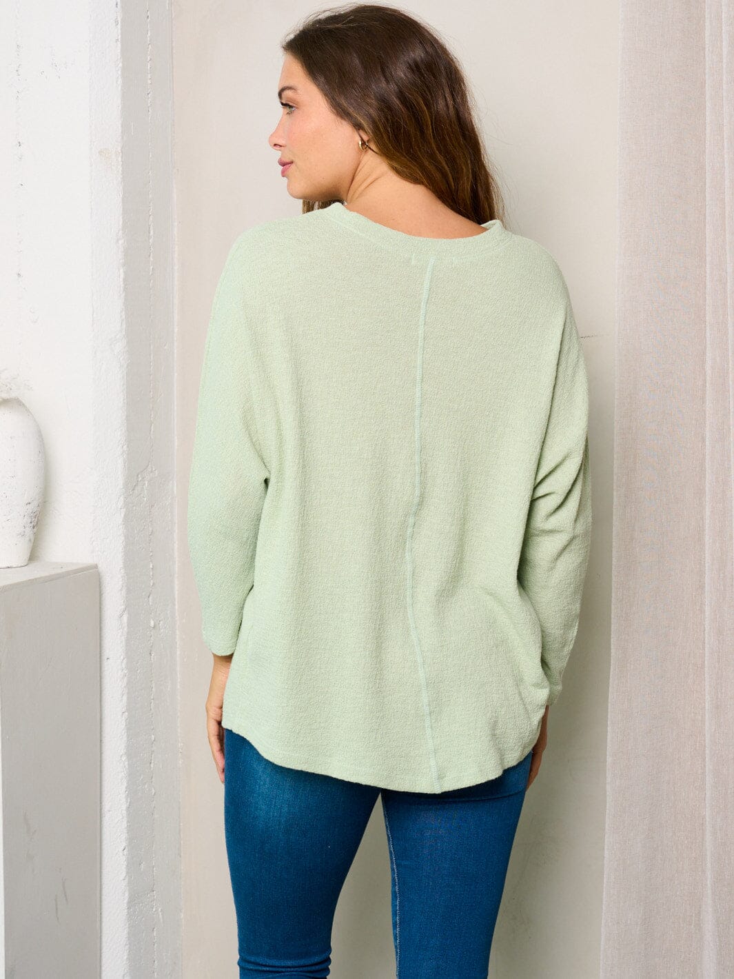 WOMEN'S LONG SLEEVES FRONT POCKET TUNIC TOP