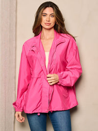 WOMEN'S LONG SLEEVE ZIP UP WIND BREAKER JACKET