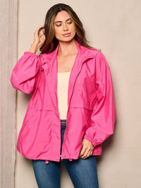 WOMEN'S LONG SLEEVE ZIP UP WIND BREAKER JACKET