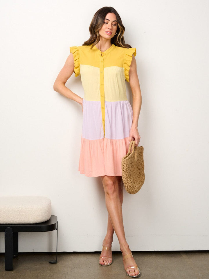 Copy of WOMEN'S SLEEVELESS SMOCK TIERED TUNIC MINI DRESS