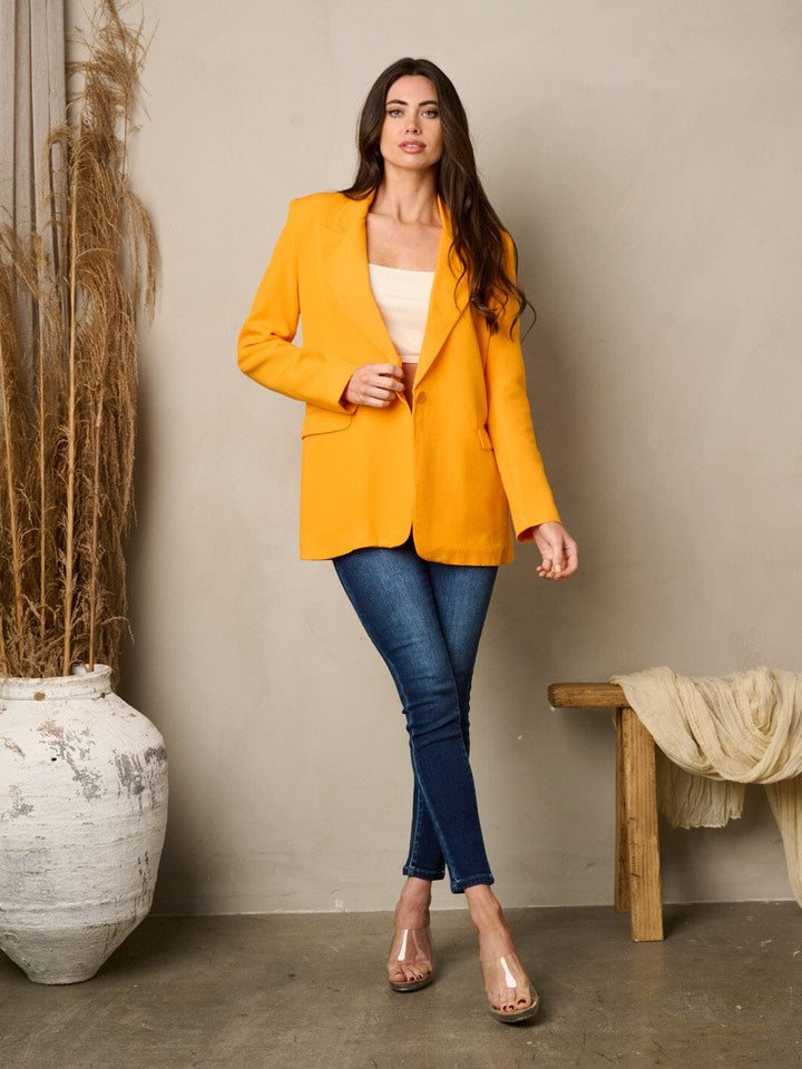 WOMEN'S LONG SLEEVE BUTTON CLOSURE BLAZER