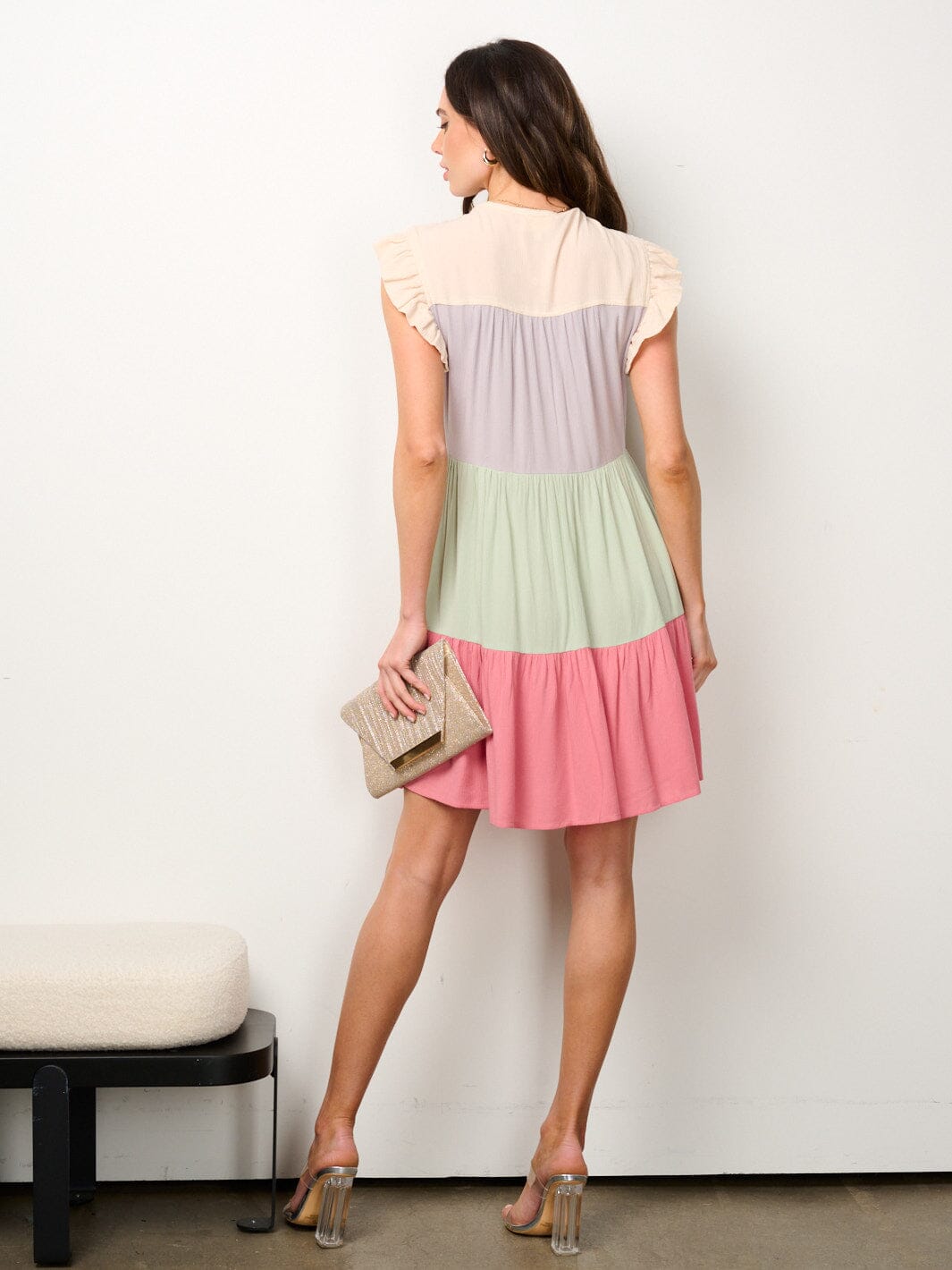 Copy of WOMEN'S SLEEVELESS SMOCK TIERED TUNIC MINI DRESS