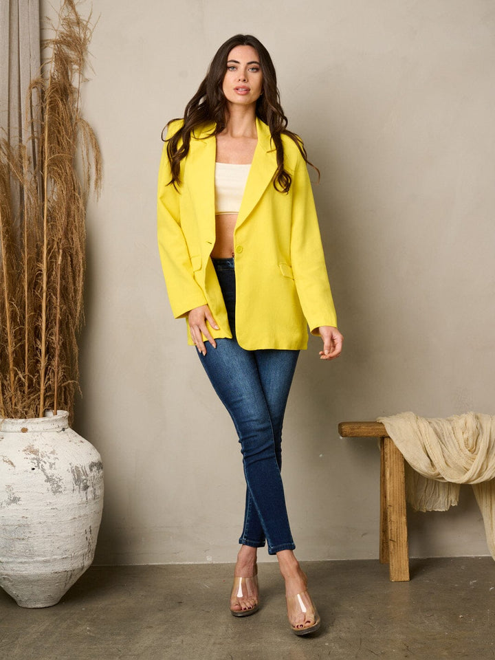 WOMEN'S LONG SLEEVE BUTTON CLOSURE BLAZER