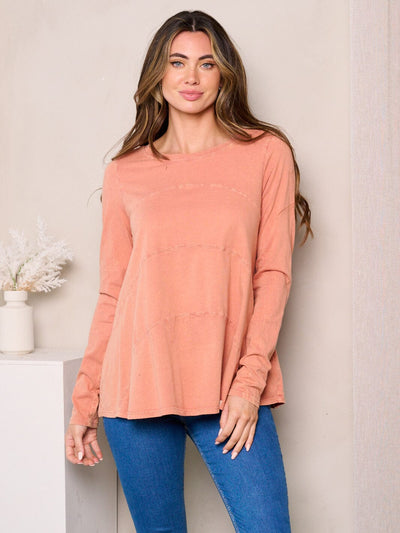 WOMEN'S LONG SLEEVES TIERED LOOSE FIT TOP