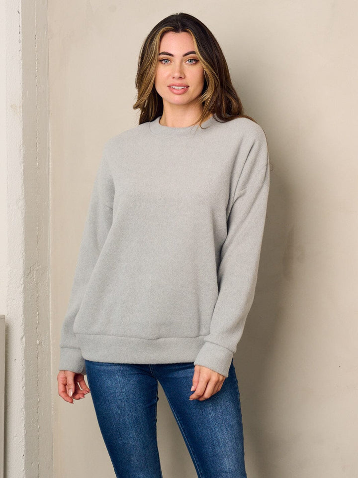 WOMEN'S LONG SLEEVE FUZZU PULLOVER SWEATER