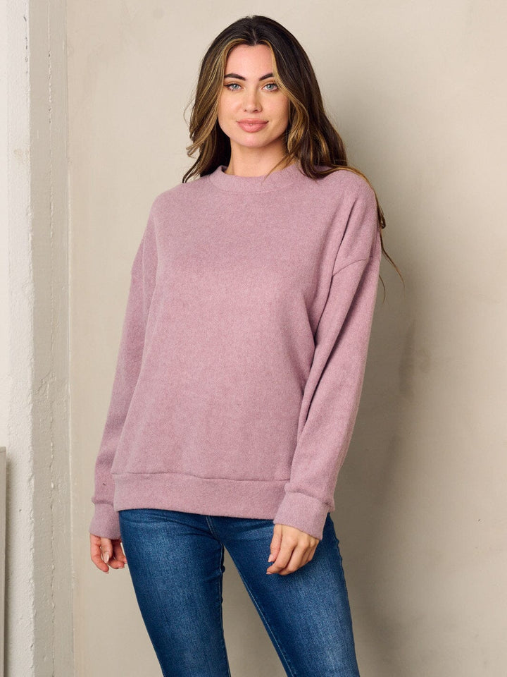 WOMEN'S LONG SLEEVE FUZZU PULLOVER SWEATER