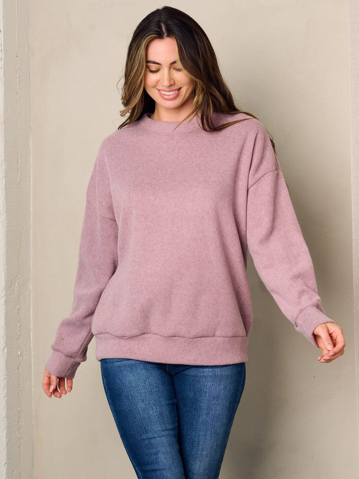 WOMEN'S LONG SLEEVE FUZZU PULLOVER SWEATER