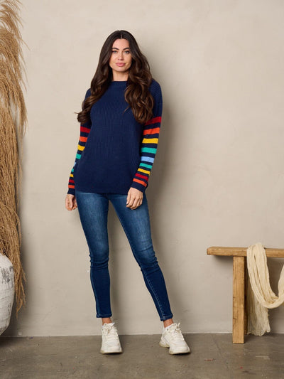 WOMEN'S LONG MULTI COLOR SLEEVE SWEATER